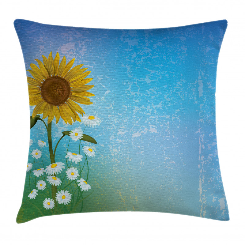 Sunflowers Chamomiles Pillow Cover