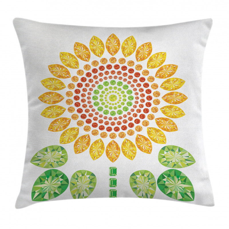 Sunflower Mandala Design Pillow Cover
