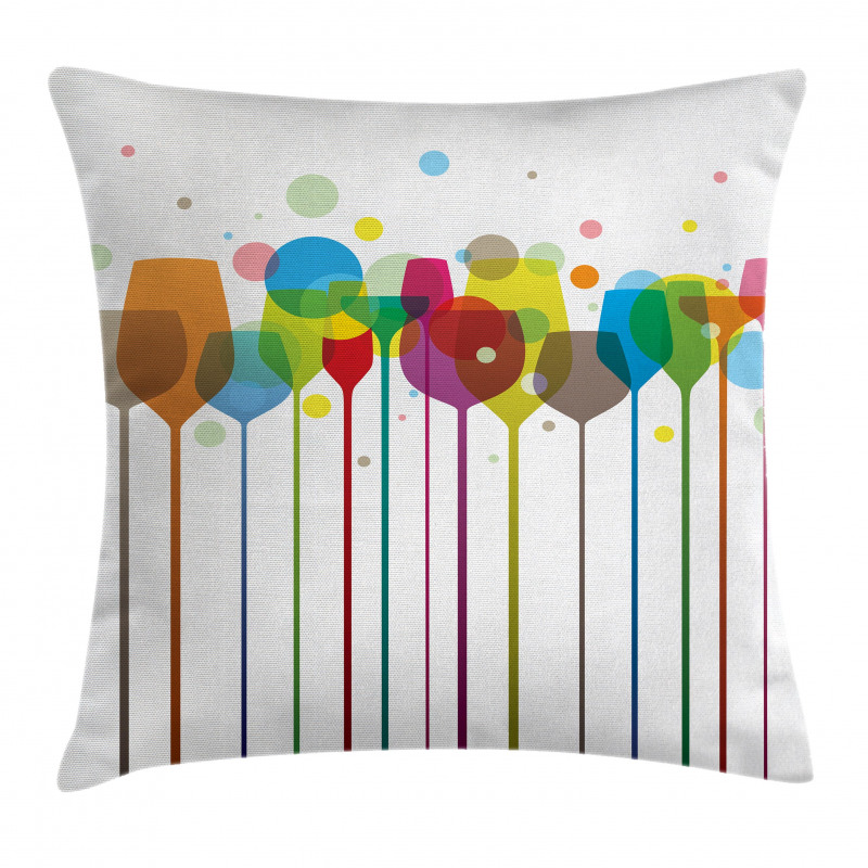 Wine Colorful Glasses Pillow Cover