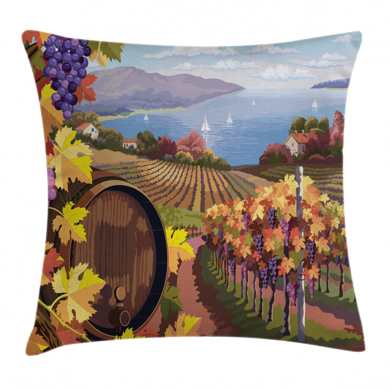 Cartoon Vineyard Grapes Pillow Cover