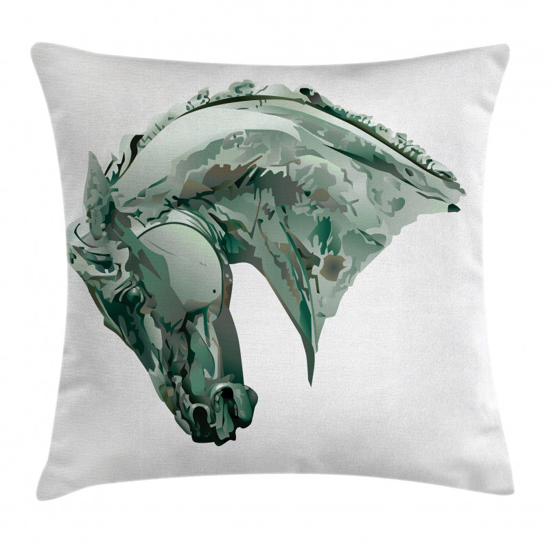Green Stain Horse Head Pillow Cover