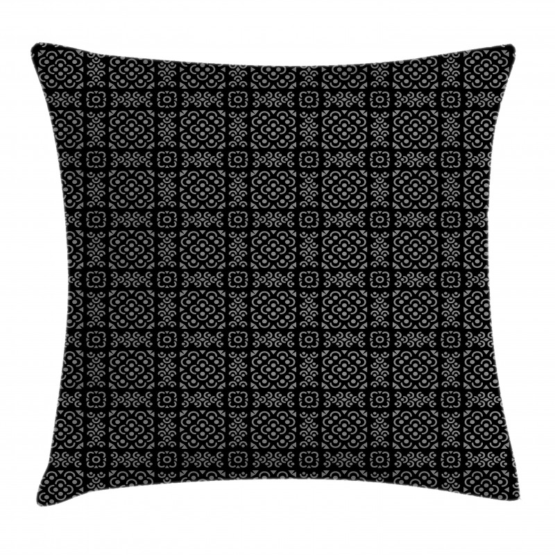 Geometrik Minder Kılıfı Klasik Damask Viktorya Karo Çiçek Motifi 