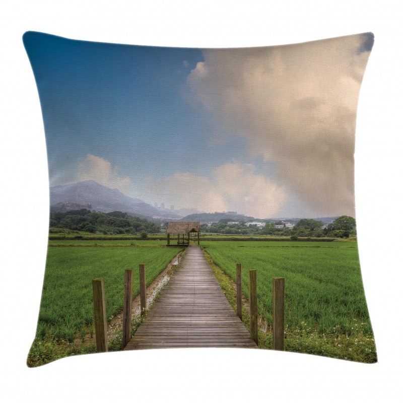 Wooden Rural Path Pillow Cover