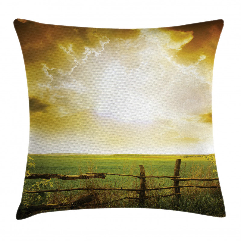 Sunset on Spring Field Pillow Cover