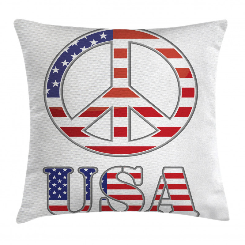 70s Peace Sign American Pillow Cover