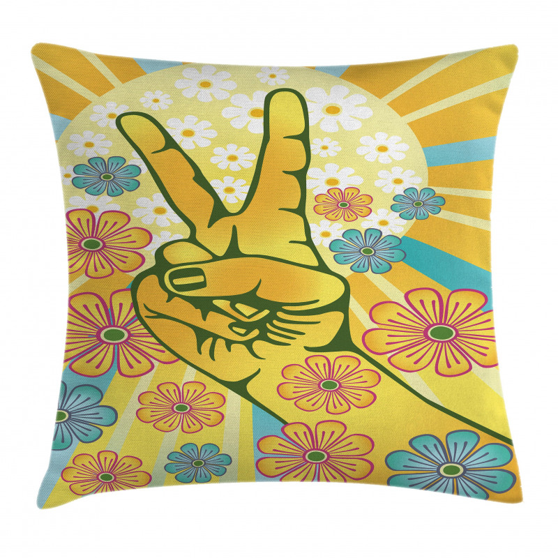 Peace Flowers Pillow Cover