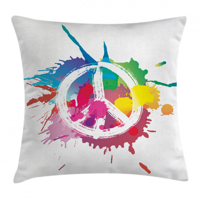 Grunge Pacifism Theme Pillow Cover