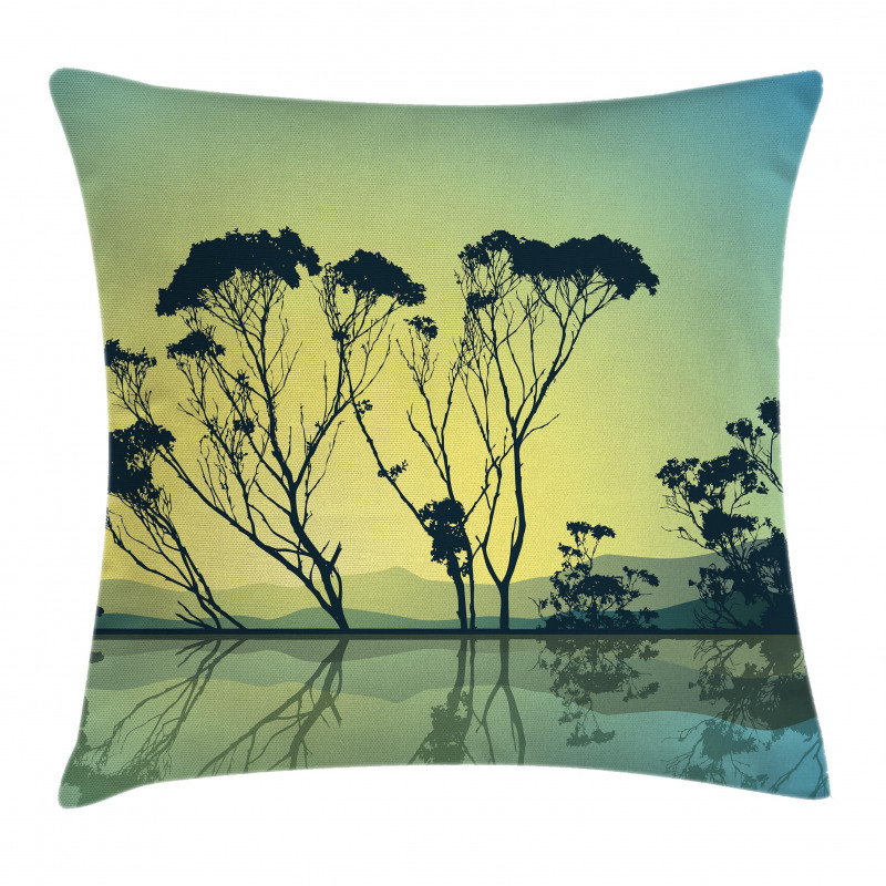 Tree Silhouettes Scenic Pillow Cover