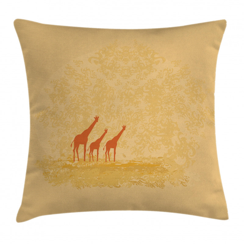 Retro Safari Giraffes Pillow Cover