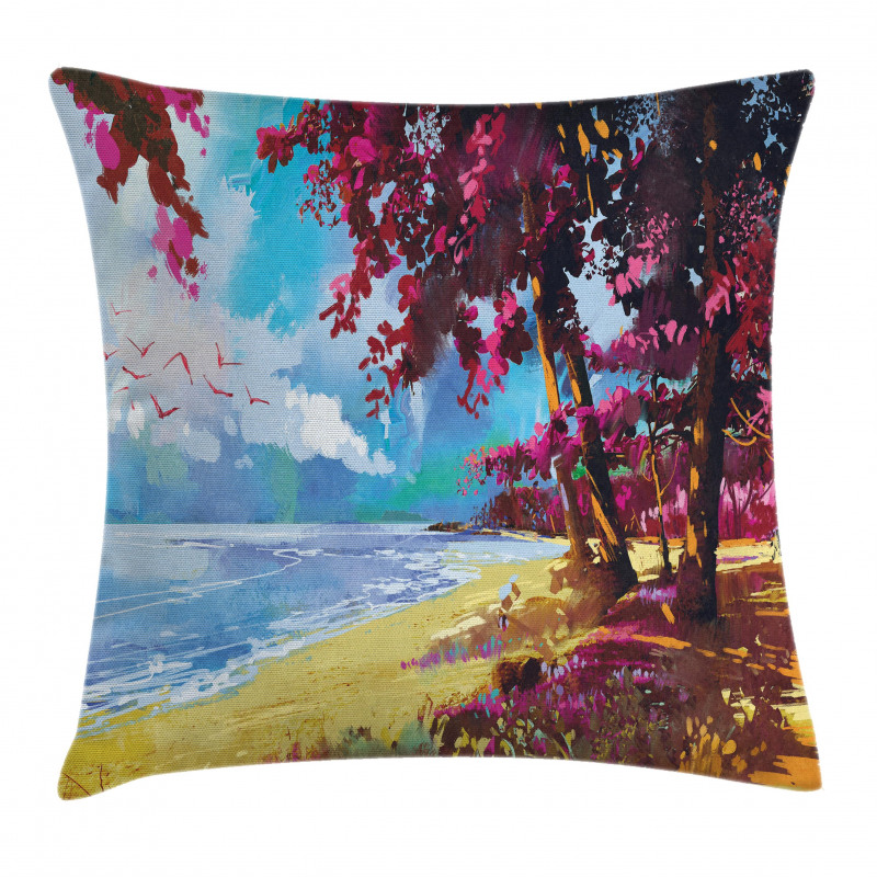 Summer Blossom Trees Pillow Cover