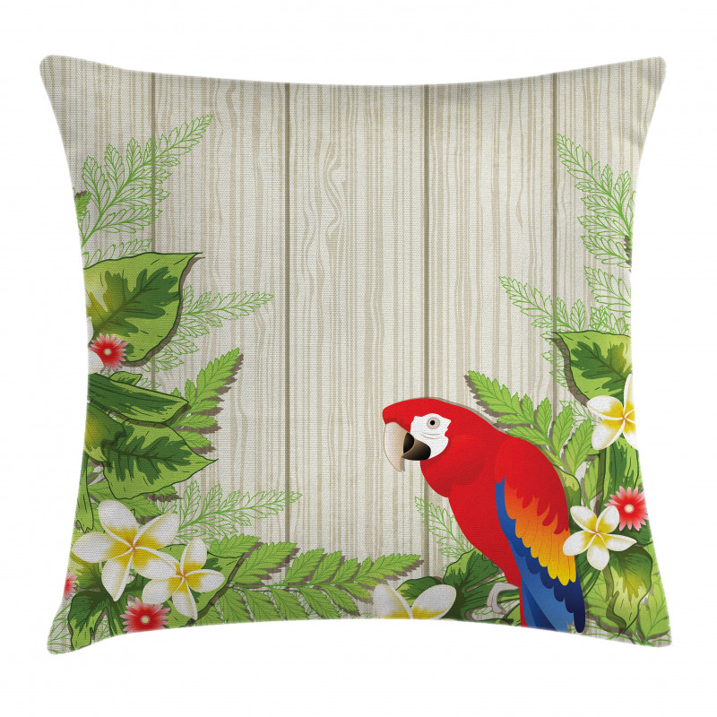 Flowers Parrot Pillow Cover