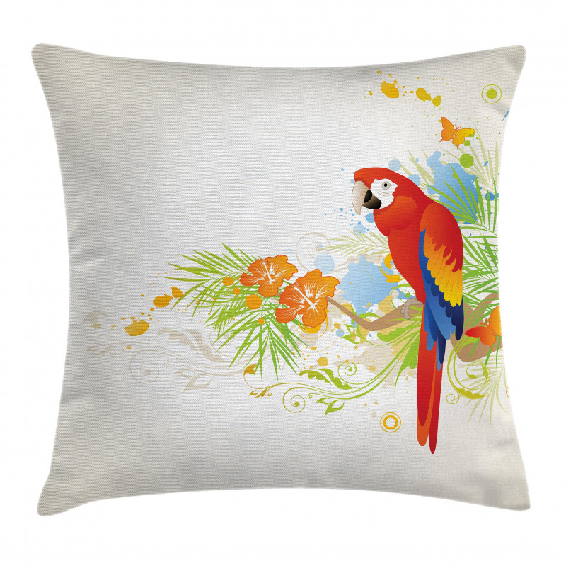 Parrot Tree Branch Flora Pillow Cover