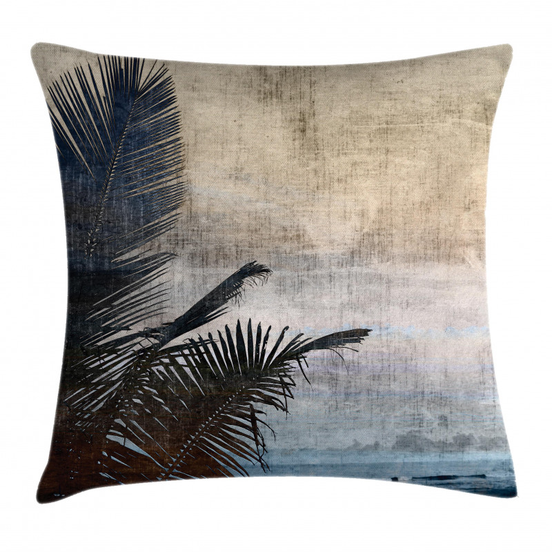 Grunge Palm Trees Art Pillow Cover