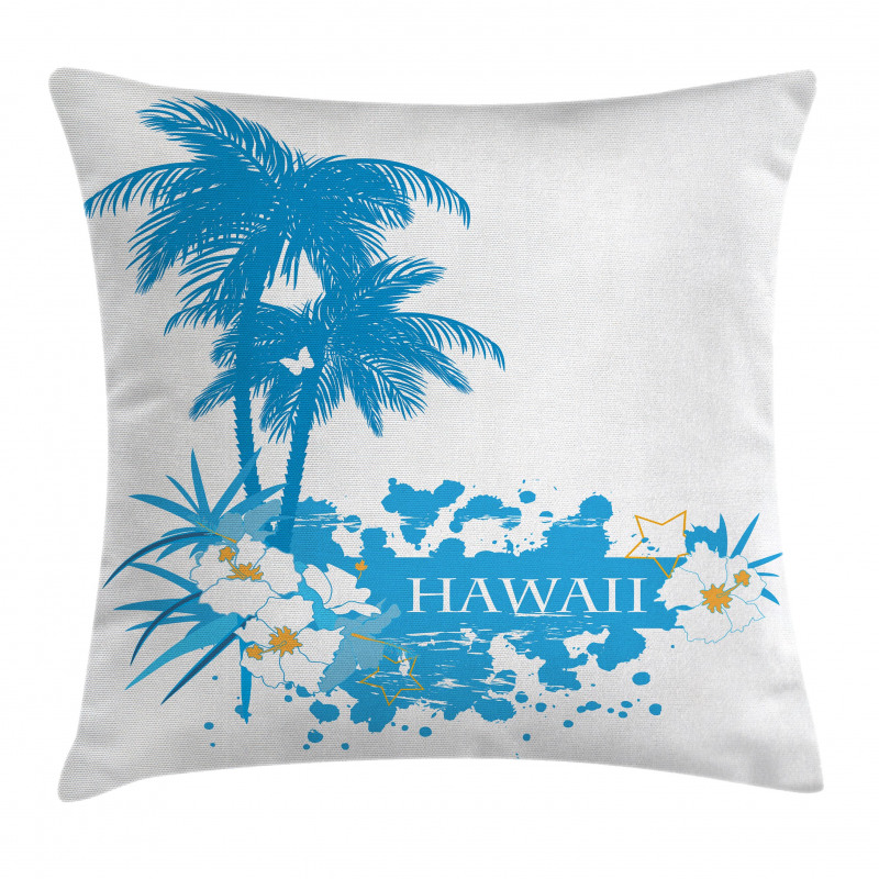 Hawaiian Island Aqua Pillow Cover