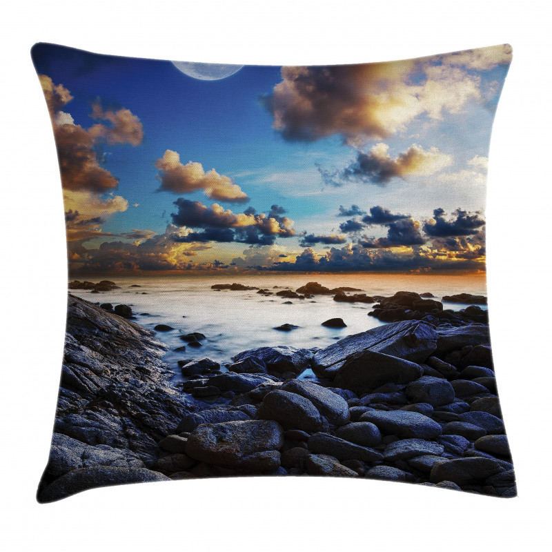 Full Moon Dark Clouds Pillow Cover