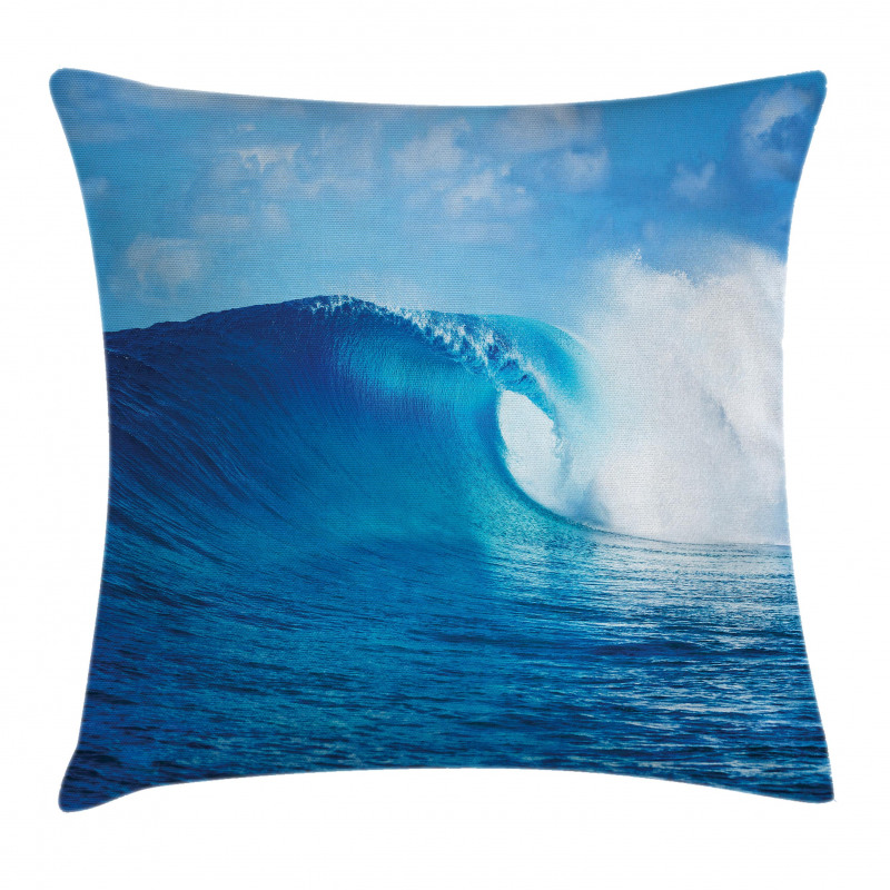 Cloudy Summer Sky Wavy Pillow Cover