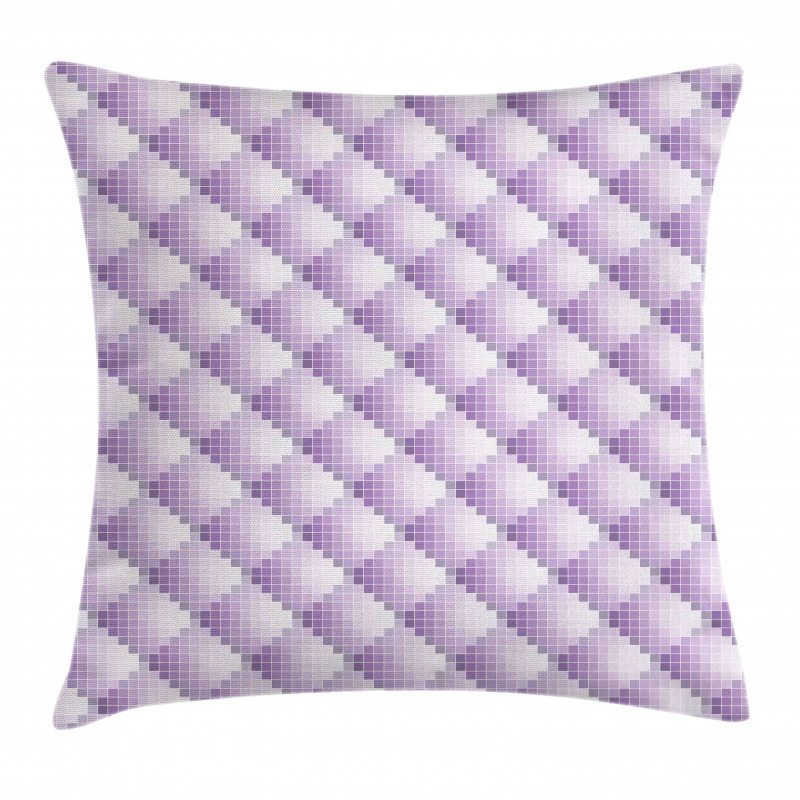 Geometrik Minder Kılıfı Pastel Mor Ombre Ton Piksel Kareli Motif