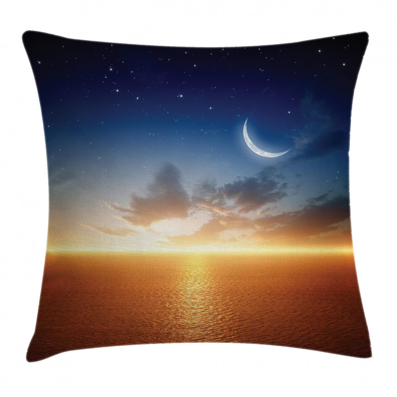 Sunset Sky Moon Stars Pillow Cover