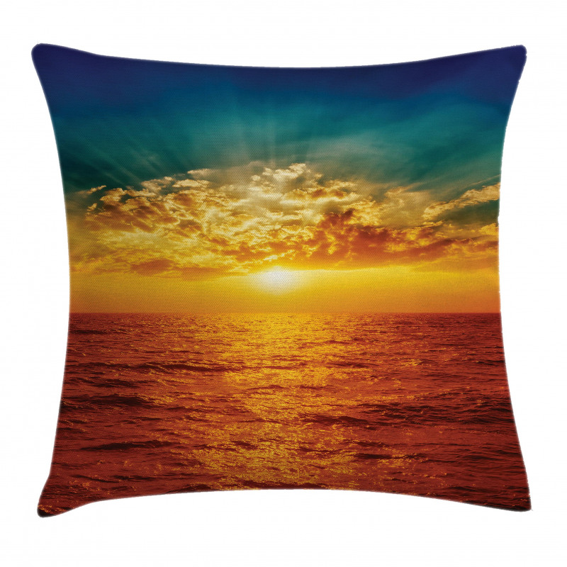 Sunset Seaside Clouds Pillow Cover