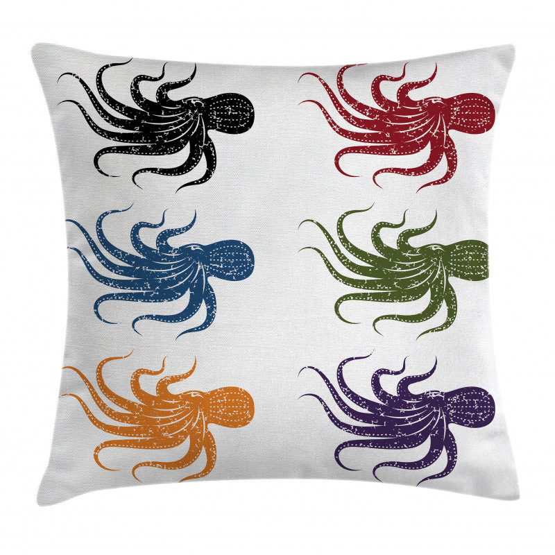 Grunge Underwater Life Pillow Cover