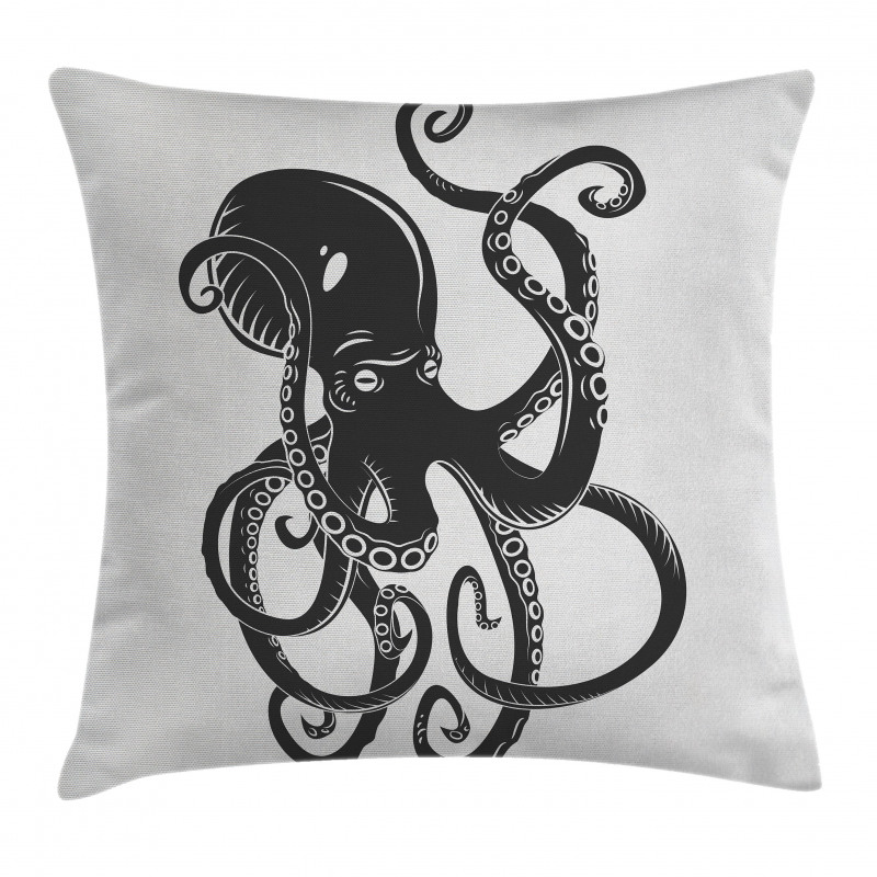 Cartoon Octopus in Sea Pillow Cover