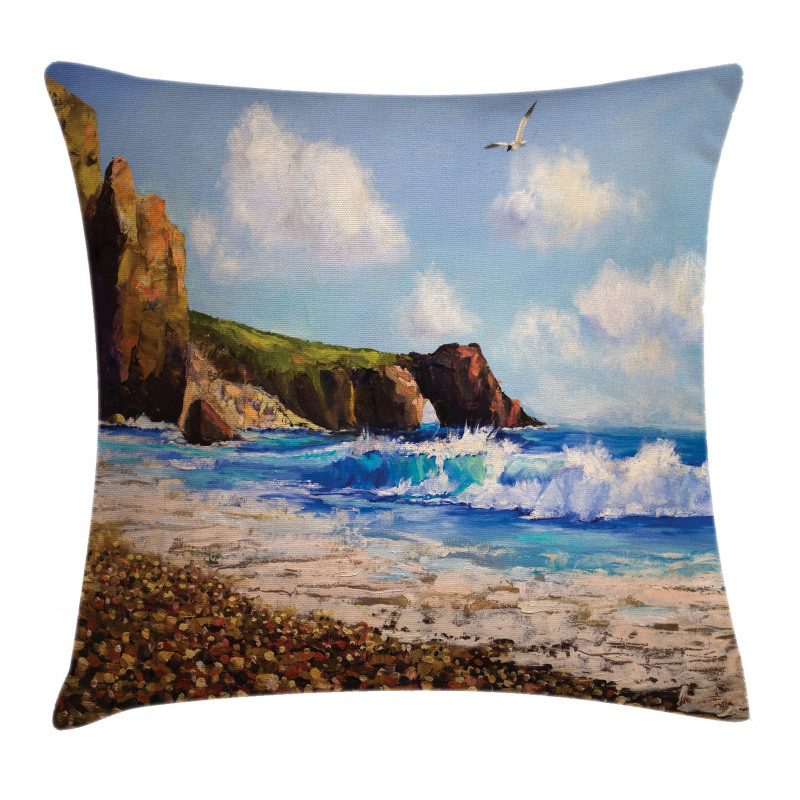 Sea Coast by Beach Rock Pillow Cover