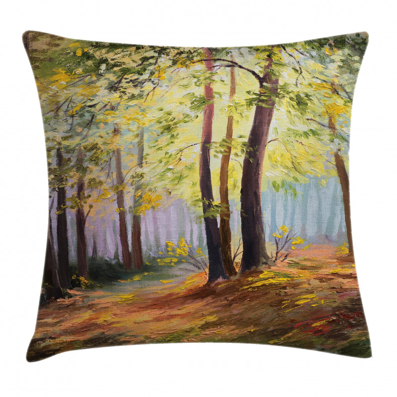 Spring in Forest Leaves Pillow Cover