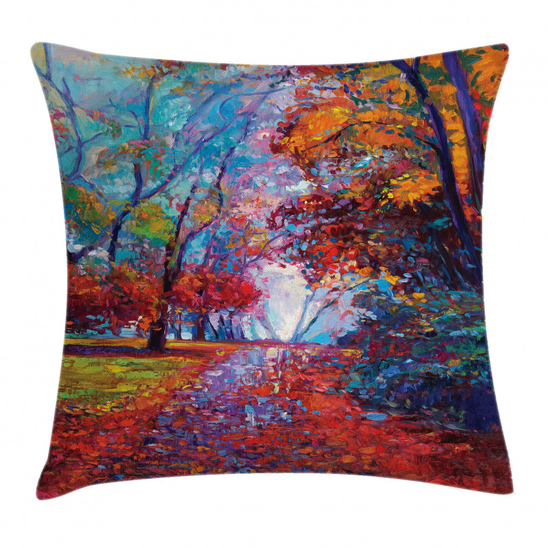 Trees Park Fall Autumn Pillow Cover