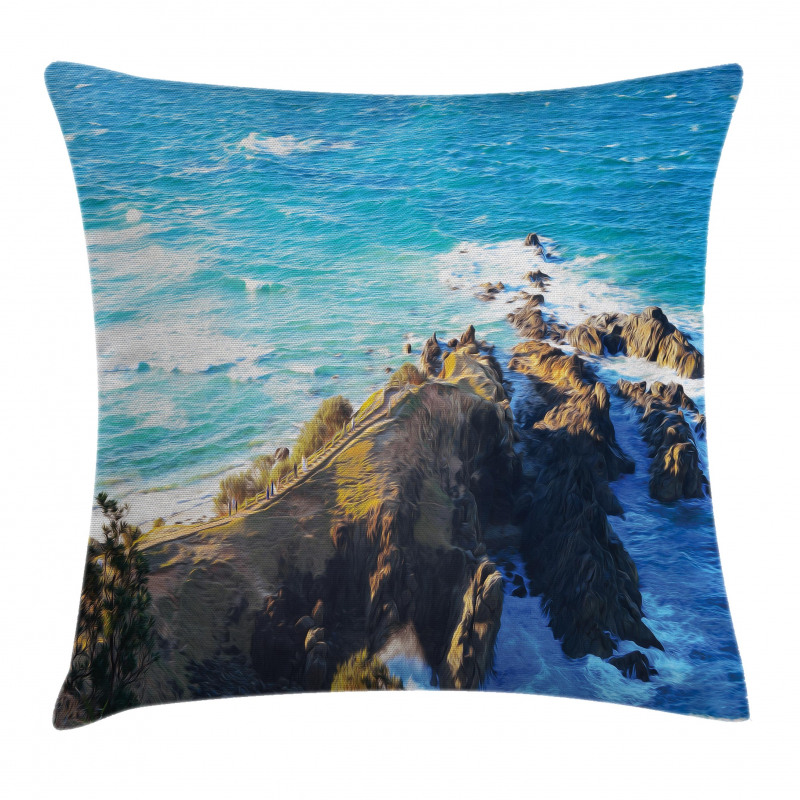 Austalian Cliffs by Sea Pillow Cover