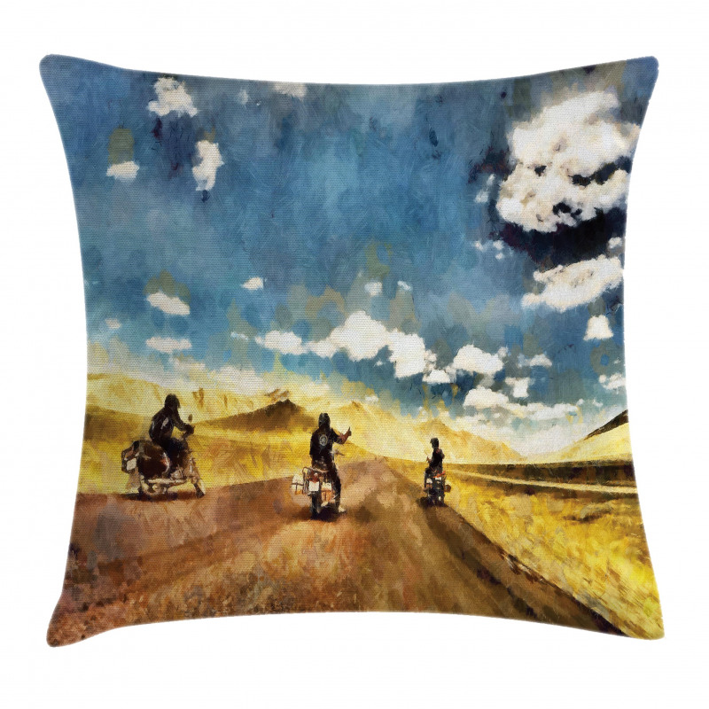 Motorcycles Countryside Pillow Cover