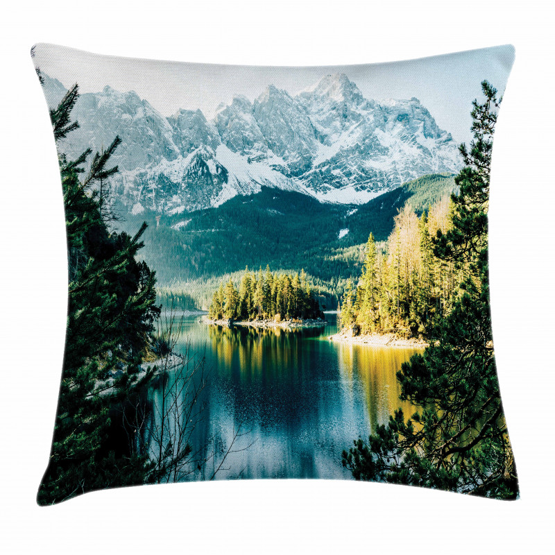 Mountain Frozen Lake Pillow Cover