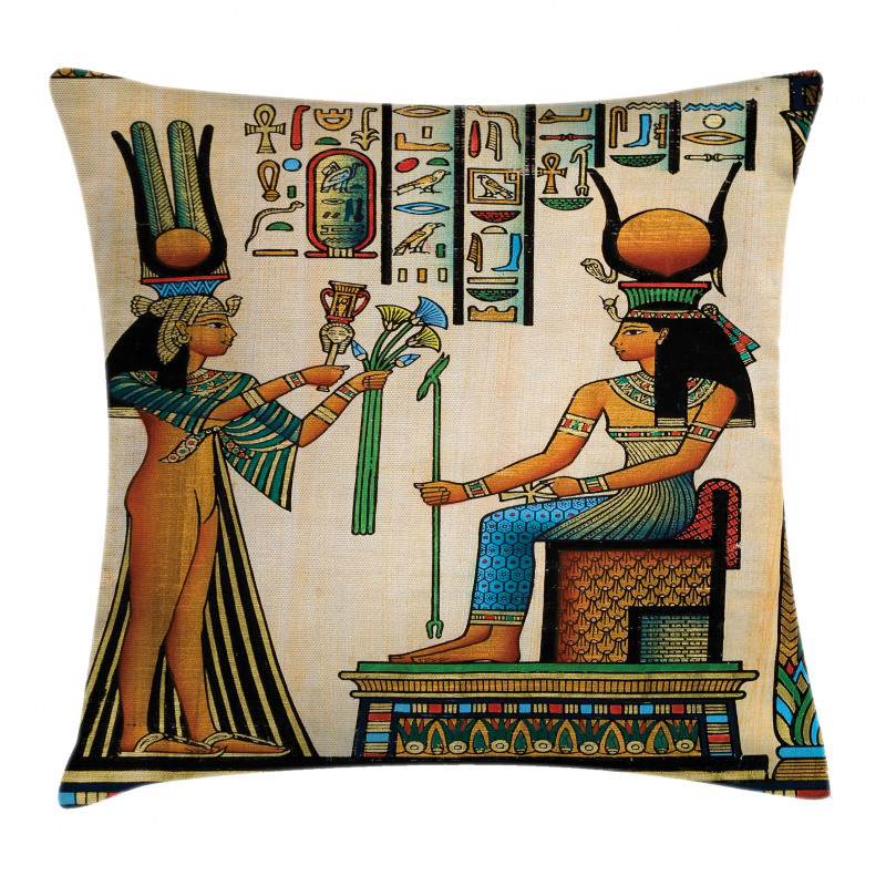 Old Egyptian Papyrus Pillow Cover