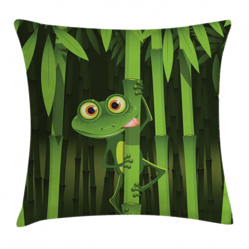 Jungle Trees Fun Frog Pillow Cover