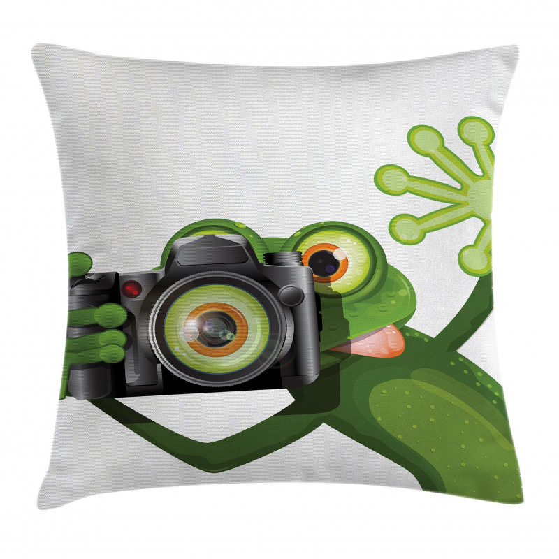 Funny Animal with Camera Pillow Cover