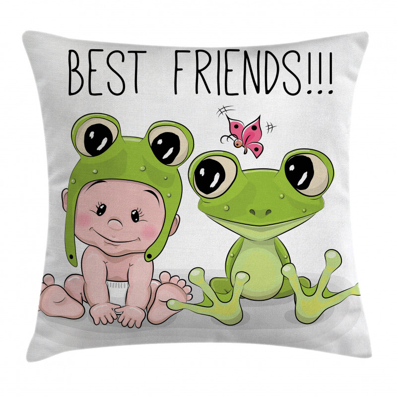 Baby Frog Love Friends Pillow Cover