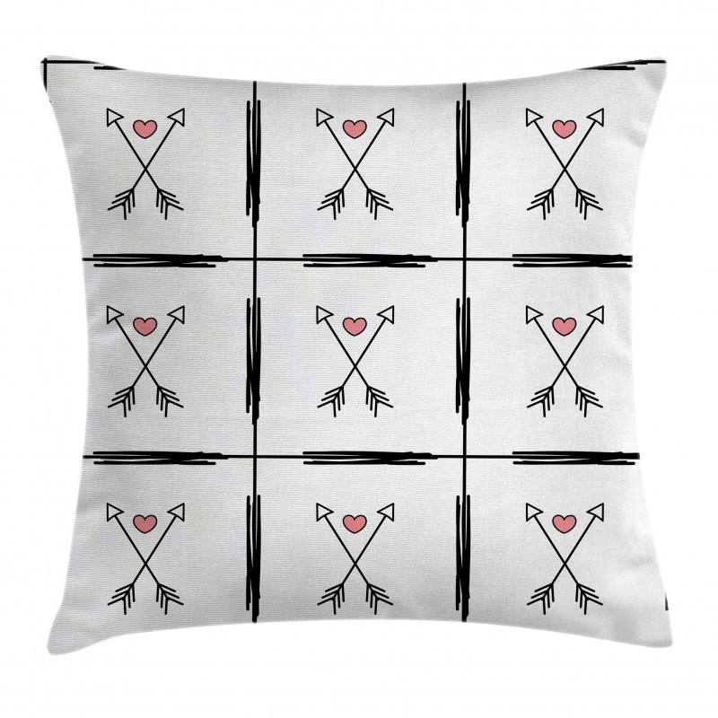 Arrow Hearts Pattern Pillow Cover