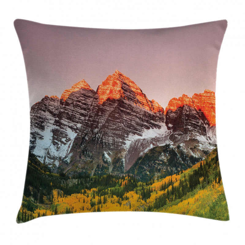 America Mountain Peaks Pillow Cover
