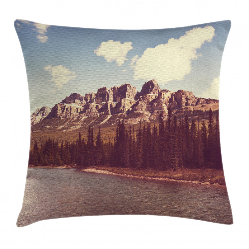 Canada River and Trees Pillow Cover