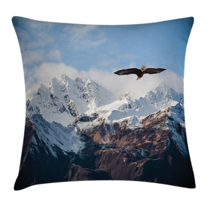 Mountain Flying Eagle Pillow Cover