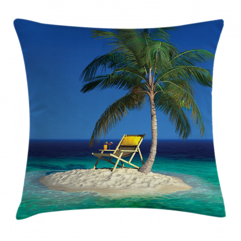 Chair Under a Palm Tree Pillow Cover