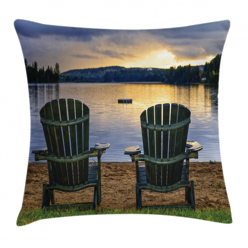 Lakeside at Sunset Park Pillow Cover