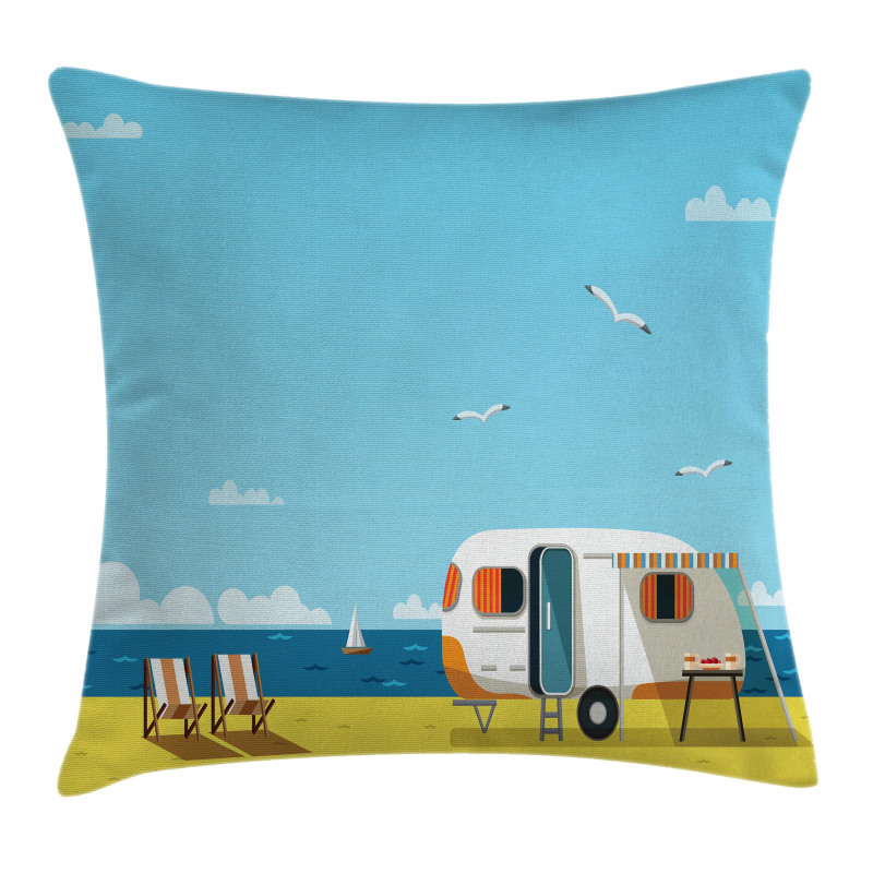 Coastline Clouds Scenery Pillow Cover