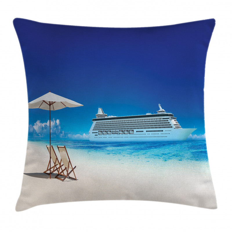 Beach Cruise Boat Trip Pillow Cover