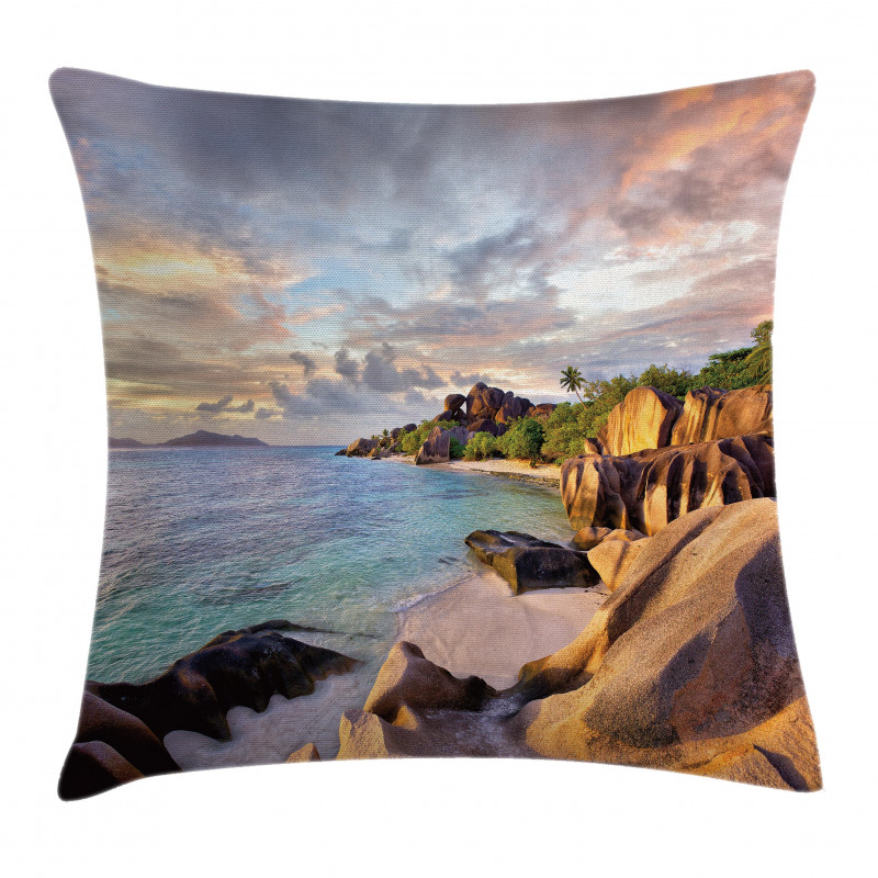 Rock Sandy Beach Island Pillow Cover