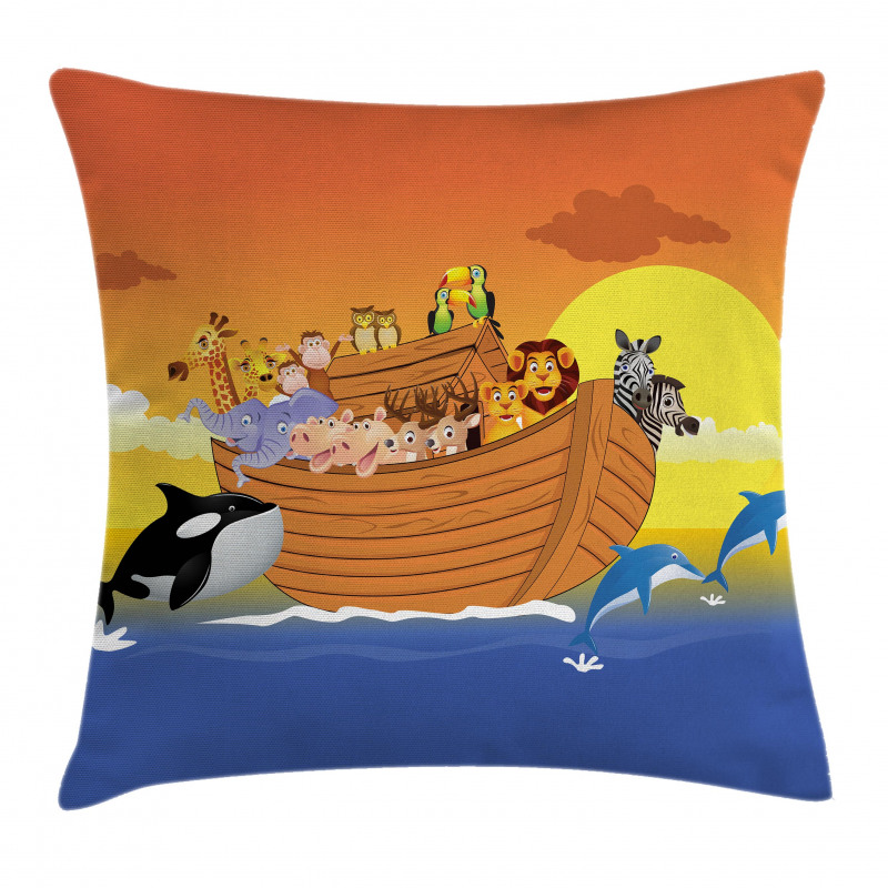 Myth Creatures in Sea Pillow Cover