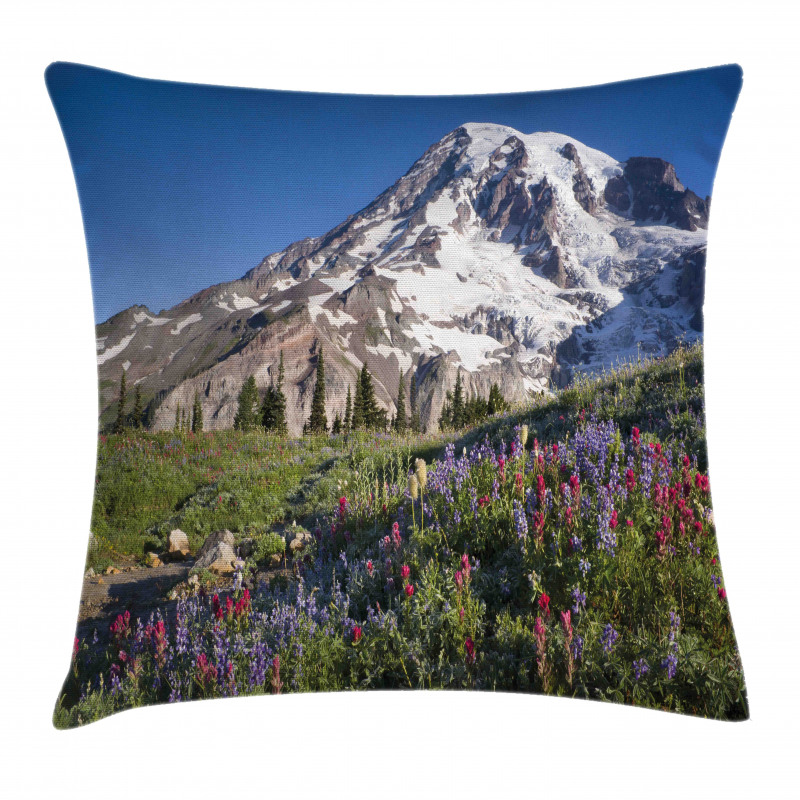 Spring Mt. Rainier Photo Pillow Cover