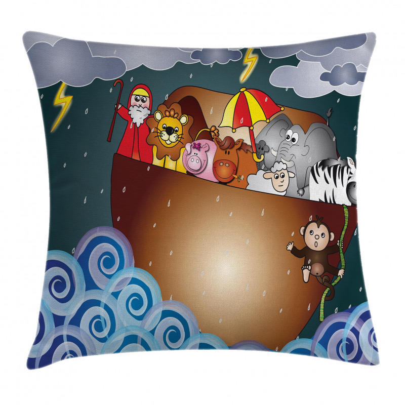 Ark on Dark Ocean Pillow Cover