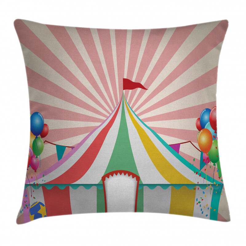 Vintage Circus Balloons Pillow Cover