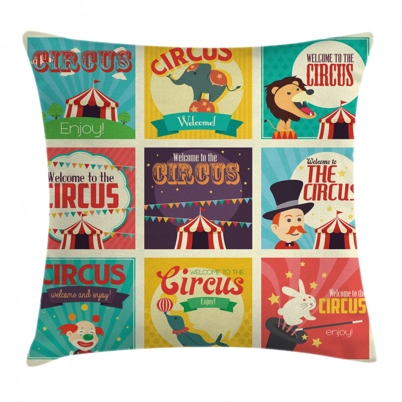 Carnival Old Circus Pillow Cover