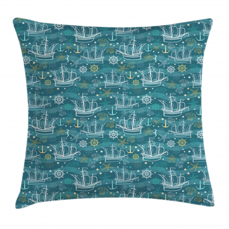Big Ships Marine Elements Pillow Cover